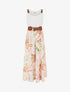 Robe longue à imprimé tropical et bretelles simili - Beige - 1
