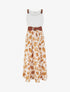 Robe longue à imprimé girafe et bretelles simili - Marron - 1