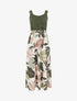Robe imprimé fantaisie à bretelles en crochet - Kaki - 1