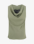 Top sans manches à col bénitier et dentelle - Kaki - 1