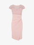 Robe ajustée à dentelle et drapé - Rose - 1