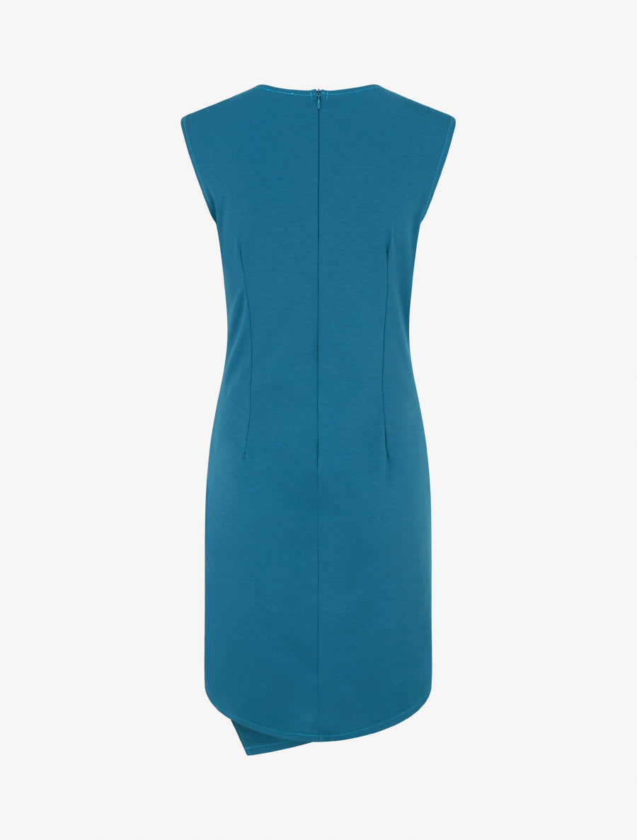 Robe sans manches unie style portefeuille - Bleu canard - 2