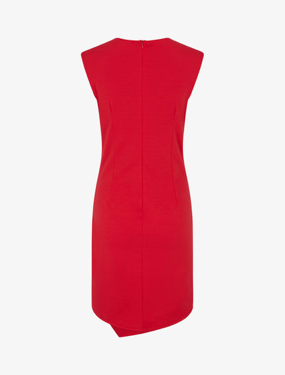 Robe sans manches unie style portefeuille - Rouge - 2