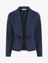 Veste en suédine à cole châle - Marine - 1