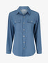 Chemise unie fluide à poches - Bleu - 1