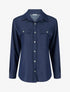 Chemise unie fluide à poches - Bleu brut - 1