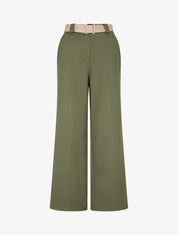 Pantalon ample à motif rayé - Kaki - 1