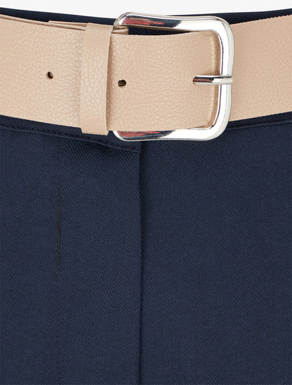 Pantalon ample à motif rayé - Marine - 3