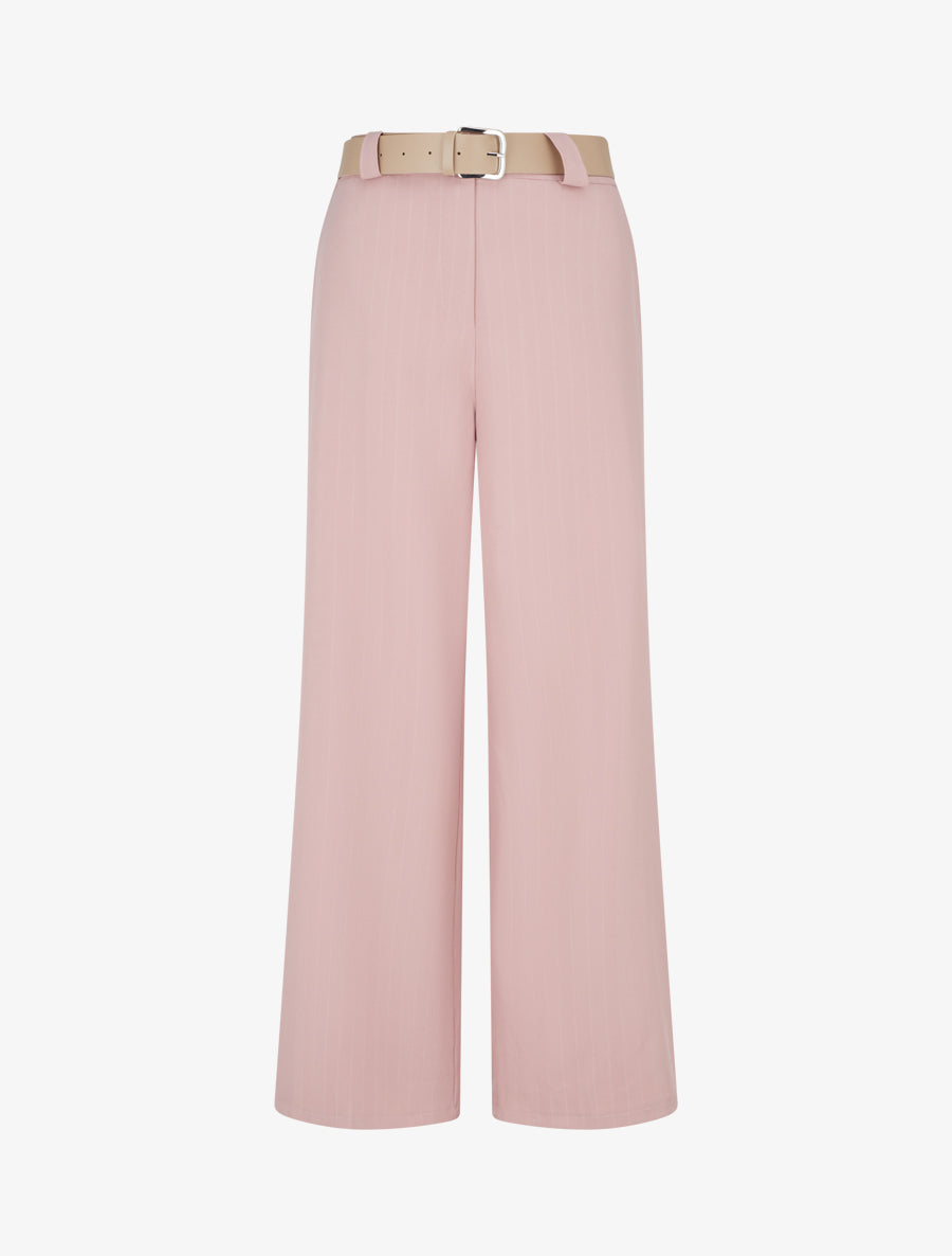 Pantalon à fines rayures irisées - Rose - 1