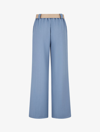 Pantalon à fines rayures irisées - Bleu - 2