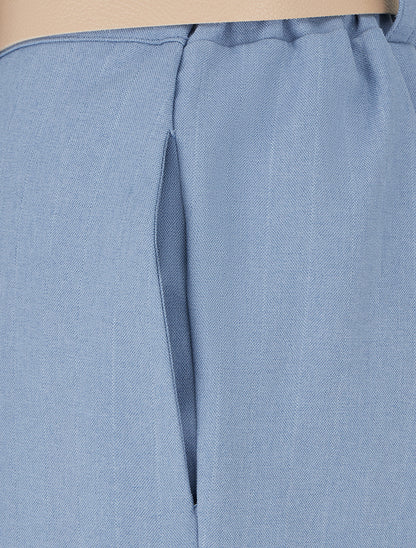 Pantalon à fines rayures irisées - Bleu - 3