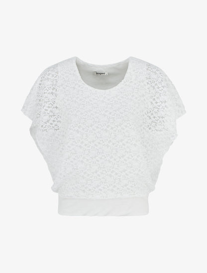 Top boule en dentelle - Blanc