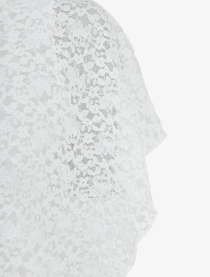Top boule en dentelle - Blanc