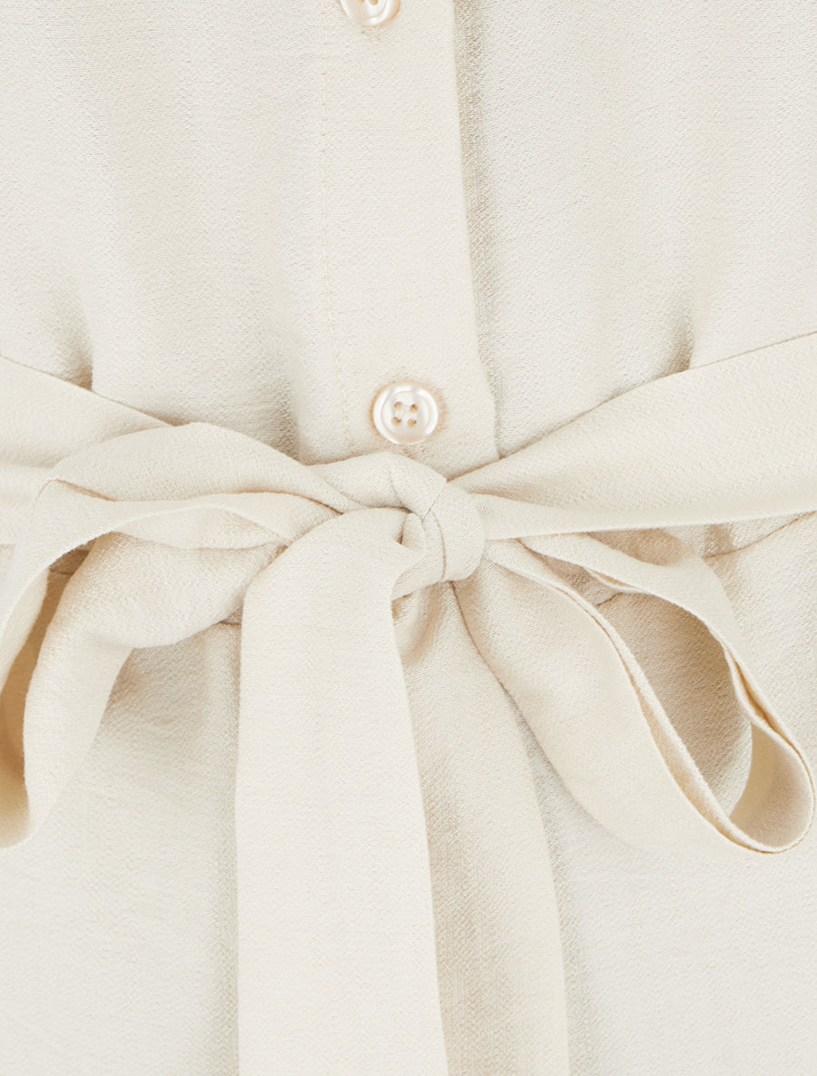 Combishort boutonné sans manches - Beige - 3