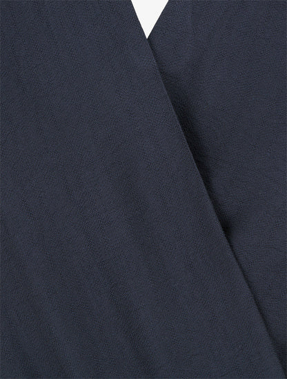 Combishort style robe portefeuille à broche - Marine - 3