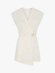 Combishort style robe portefeuille à broche - Beige - 1