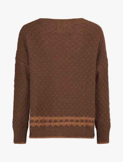 Pull à bord contrastant - Marron - 2
