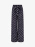 Pantalon élastiqué à pois - Bleu nuit - 1