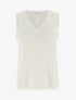 Débardeur irisé à col en dentelle - Beige - 1