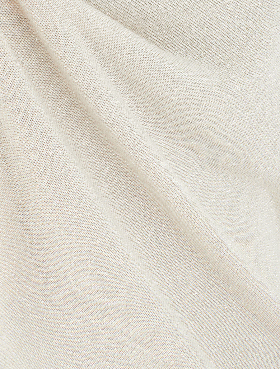 Débardeur irisé à col en dentelle - Beige - 3
