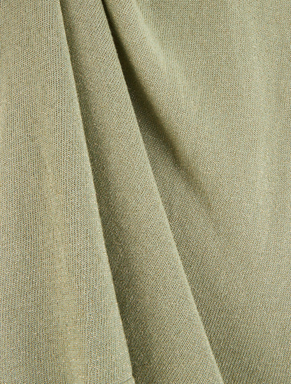 Top ample manches courtes en maille fine irisée - Kaki - 3