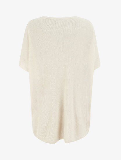 Top ample manches courtes chauve-souris - Beige - 2
