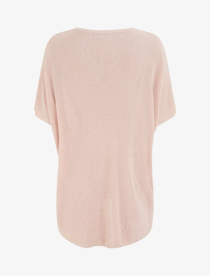 Top ample manches courtes chauve-souris - Rose - 2