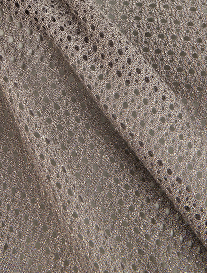 Top en maille fine ajouré et irisé - Taupe - 3