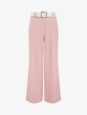 Pantalon uni élastiqué - Rose - 1