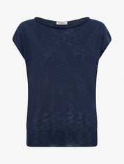 Top fin en maille - Marine - 1