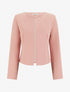 Veste droite à col rond et épaulettes - Rose - 1