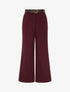 Pantalon ample en feutrine à taille haute - Lie de vin - 1