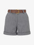 Short en feutrine à ceinture - Gris - 1