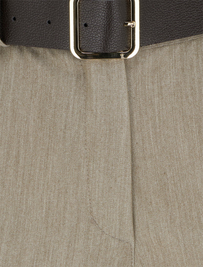 Short à revers ceinturé - Taupe - 3