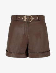 Short en simili à revers - Marron - 1