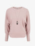 Pull côtelé à manches longues style chuave-souris - Rose - 1