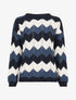 Pull basique zig-zag tricolore - Marine - 4