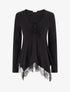 Pull fin bords asymétriques en dentelle - Noir - 1