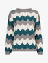 Pull basique zig-zag tricolore - Bleu lagon - 4