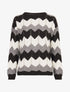 Pull basique zig-zag tricolore - Noir - 1