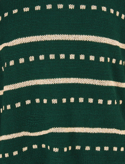 Pull imprimé lignes et points - Vert - 3