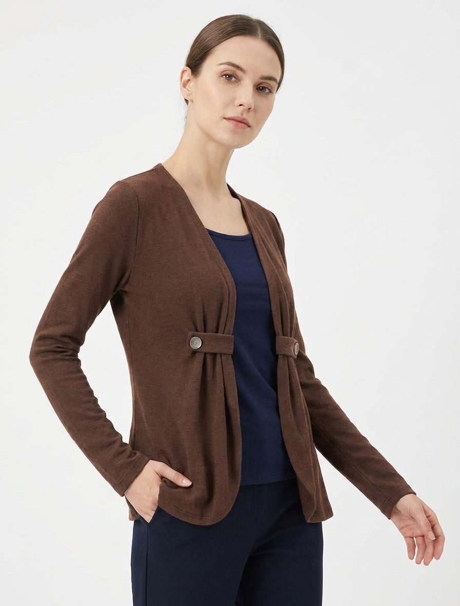 Pull style gilet en trompe l&