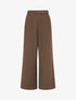 Pantalon ample taille haute à ceinture décorative - Marron clair - 1