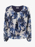 Top boule irisé imprimé feuilles - Marine - 1
