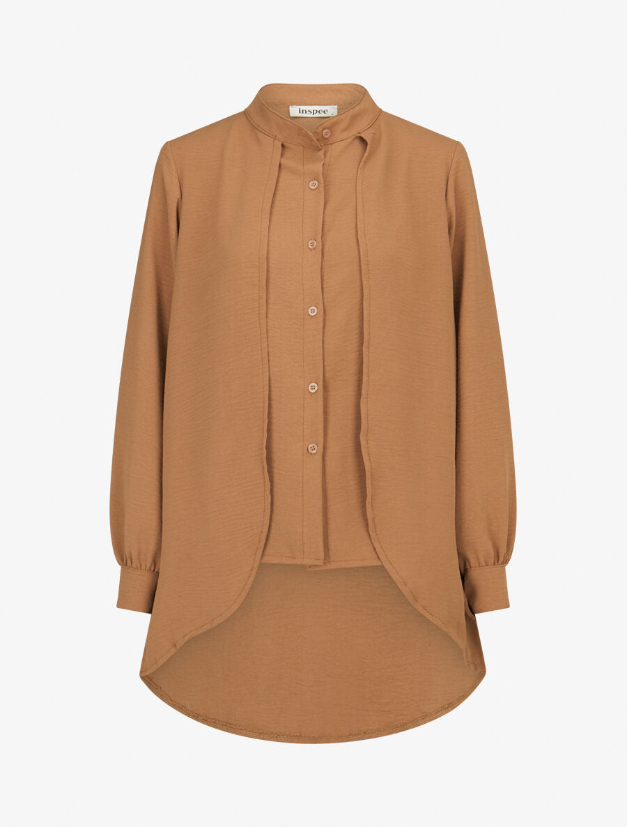 Chemise à double pans - Camel - 4