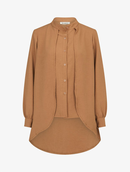 Chemise à double pans - Camel - 4