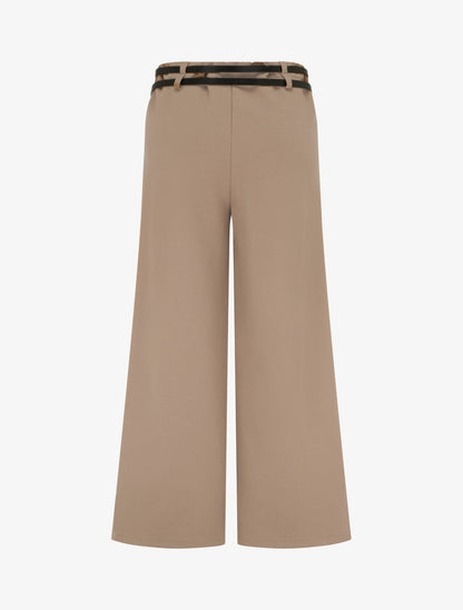 Pantalon ample taille haute à double ceintures - Camel - 2