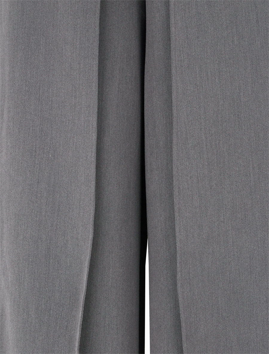 Pantalon à pans taille haute coupe ample - Gris - 3