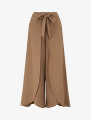 Pantalon à pans taille haute coupe ample - Camel - 1