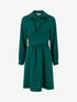 Robe chemise à pan à nouer - Vert foncé - 1